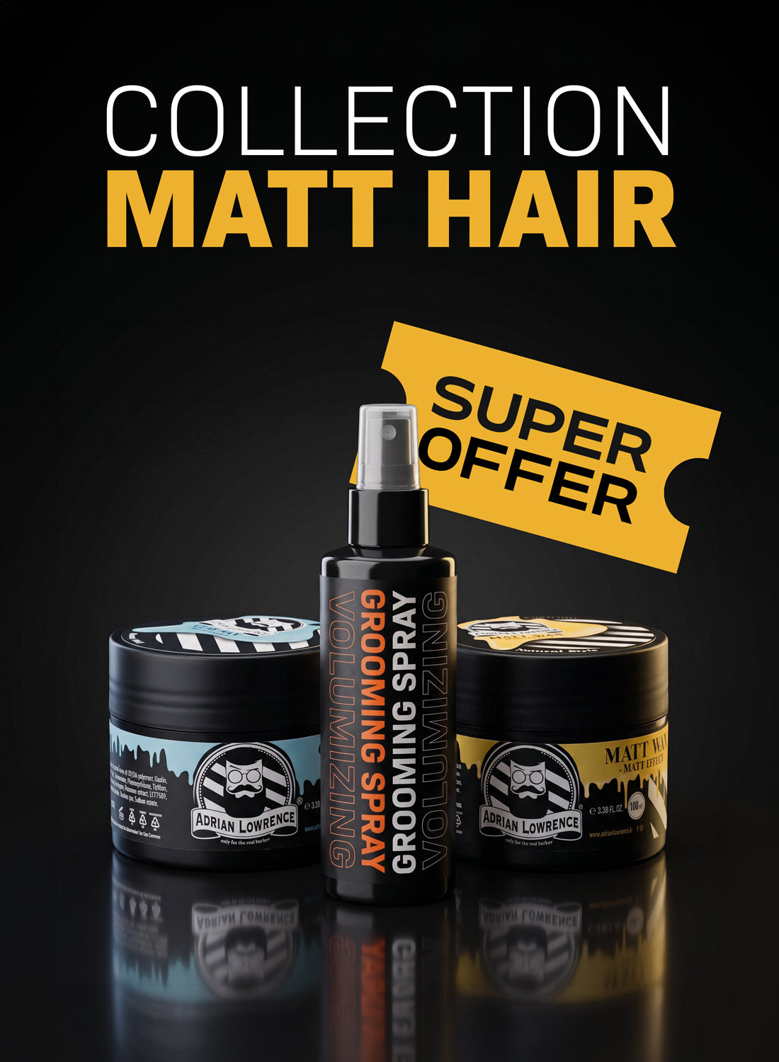 Kit Capello Opaco Professionale | Grooming Spray, Matt Wax & Clay Wax